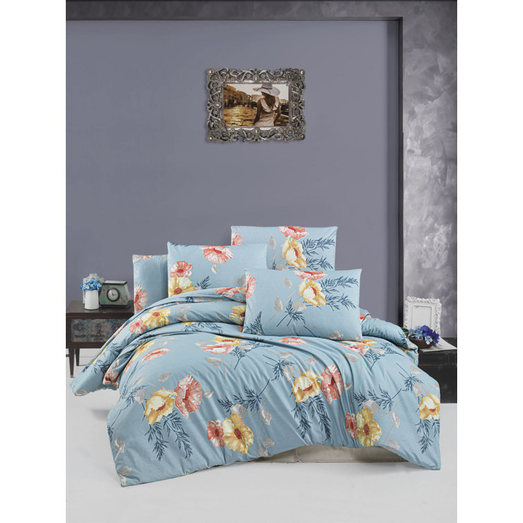 East Urban Home Cotton Floral Duvet Cover Set Wayfair